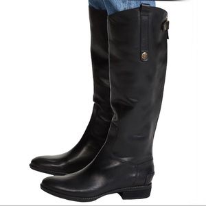 Sam Edelman Black Leather Penny Riding Boots